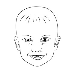 Obraz na płótnie Canvas smiling face of a child boy vector illustration
