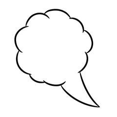Cloud thought round on white background of vector illustration