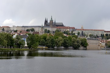 Fototapeta na wymiar Architecture from Prague with cloudy sky