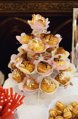 Tasty cakes on the table