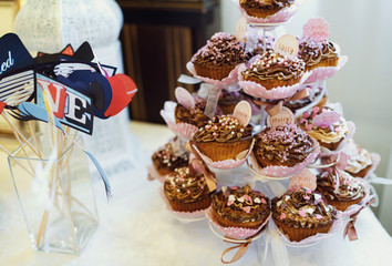 Tasty cakes on the table