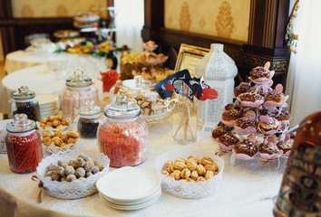 Beautiful sweet bar in the restaurant