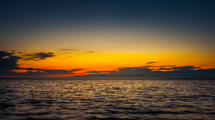 Colorful sky and water in lake Paliastomi in morning , Poti, Geo