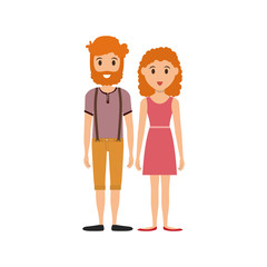 Cute couple cartoon icon vector illustration graphic design