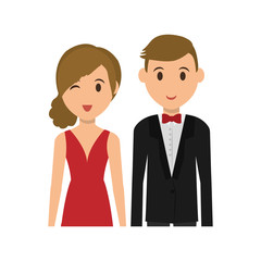 Obraz na płótnie Canvas Cute couple cartoon icon vector illustration graphic design