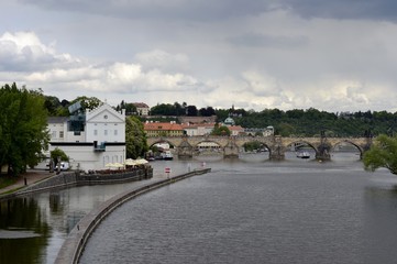 Architecture from Prague with cloudy sky