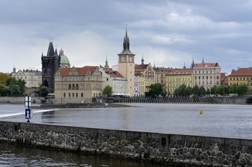 Architecture from Prague with cloudy sky