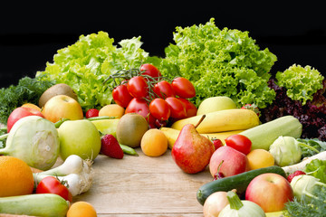 Organic fruits and vegetables - healthy food - vegetarian food