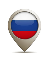 Vector Illustration Of A Straight Location Pin With Russian National Flag