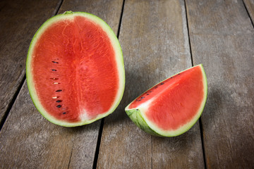 Fresh sliced and half of watermelon