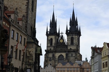 Fototapeta premium Architecture from Prague with cloudy sky