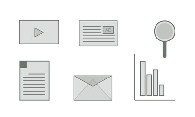 digital marketing icons set