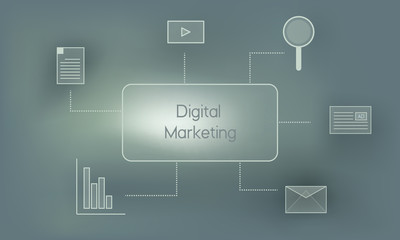 info graphics on digital marketing icons graphics thechnology