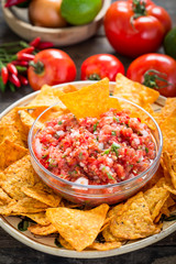 Mexican food - Nachos and salsa dip