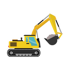 Construction machinery vehicle icon vector illustration graphic design