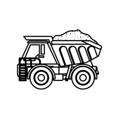Construction machinery vehicle icon vector illustration graphic design