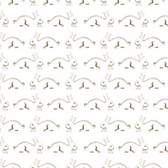 Fototapeta premium watercolor rabbit pattern
