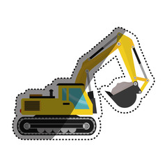 Construction machinery vehicle icon vector illustration graphic design