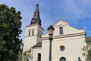 The Karlstad Cathedral or Domkyrka, built in the years 1723 to 1730. In Karlstad, Eastern Sweden, located not far from the Oslo, Norway.