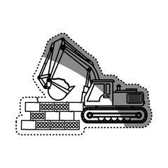 Construction machinery vehicle icon vector illustration graphic design