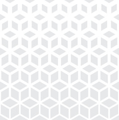 Abstract sacred geometry gray grid halftone cubes pattern