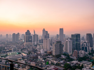Bangkok central business district in twilight,landscape