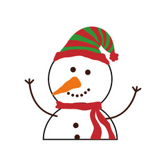 Christmas snowman cartoon icon vector illustration graphic design
