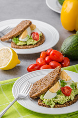 Healthy bread with avocado spread