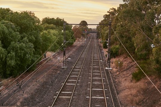 Railway tracks to the distance