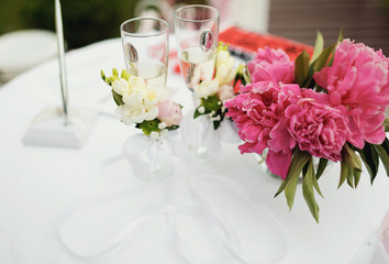 Flowers and the champagne