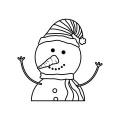 Christmas snowman cartoon icon vector illustration graphic design