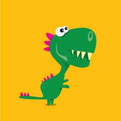 Naklejka premium Vector cartoon funny dragon. Cartoon Dinosaur.