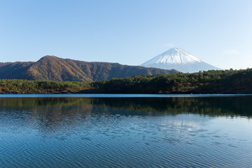 Lake saiko and mount Fuji