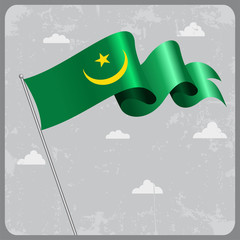 Mauritanian wavy flag. Vector illustration.