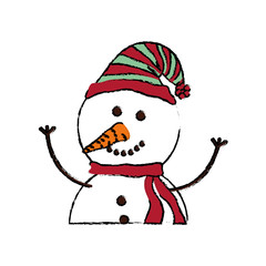 Christmas snowman cartoon icon vector illustration graphic design