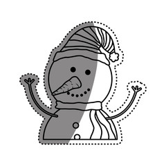 Naklejka premium Christmas snowman cartoon icon vector illustration graphic design