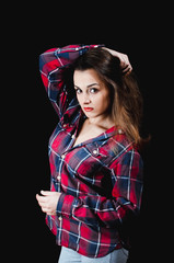 Girl in plaid shirt