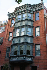 Maison en brique à bow-window à Philadelphie, USA