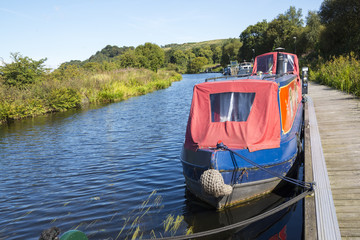 Narrow Boats berthed at Auchenstary on the Forth & Clyde Canal