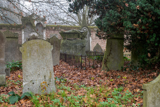 Old gravestones in Jewish cemetery