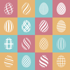 Easter eggs icons set