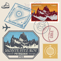Post stamp set with the Monte Fitz Roy