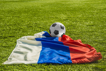 sport football ball russia flag. 2018 flag of Russian federation
