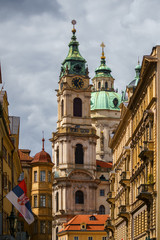 Fototapeta na wymiar view on Church of Saint Nicholas, Prague, Czech Republic