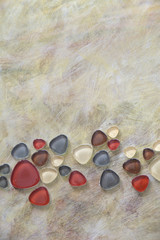 Бронзовая краска со стеклянными камушками - мозаика