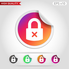 Lock icon. Button with lock icon. Modern UI vector.