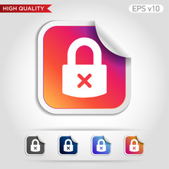 Lock icon. Button with lock icon. Modern UI vector.