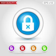 Lock icon. Button with lock icon. Modern UI vector.