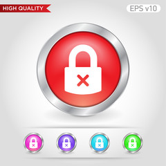 Lock icon. Button with lock icon. Modern UI vector.