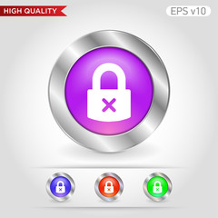 Lock icon. Button with lock icon. Modern UI vector.